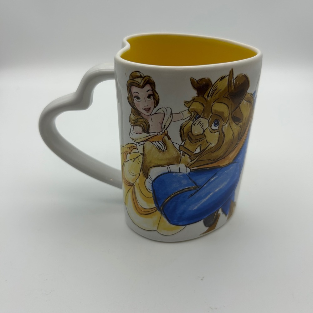 Disney Princess Beauty and the Beast Heart‎ Shaped Mug Belle Zrike Brands White